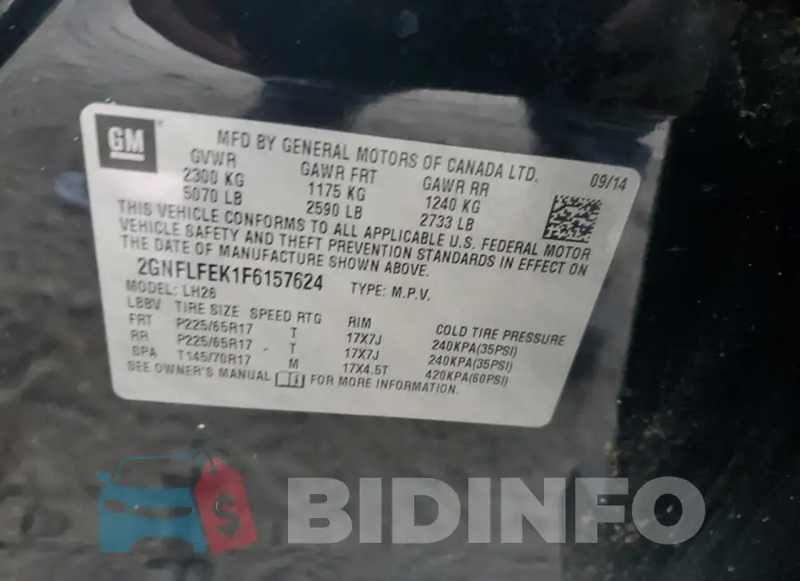2GNFLFEK1F6157624 Photo# 13