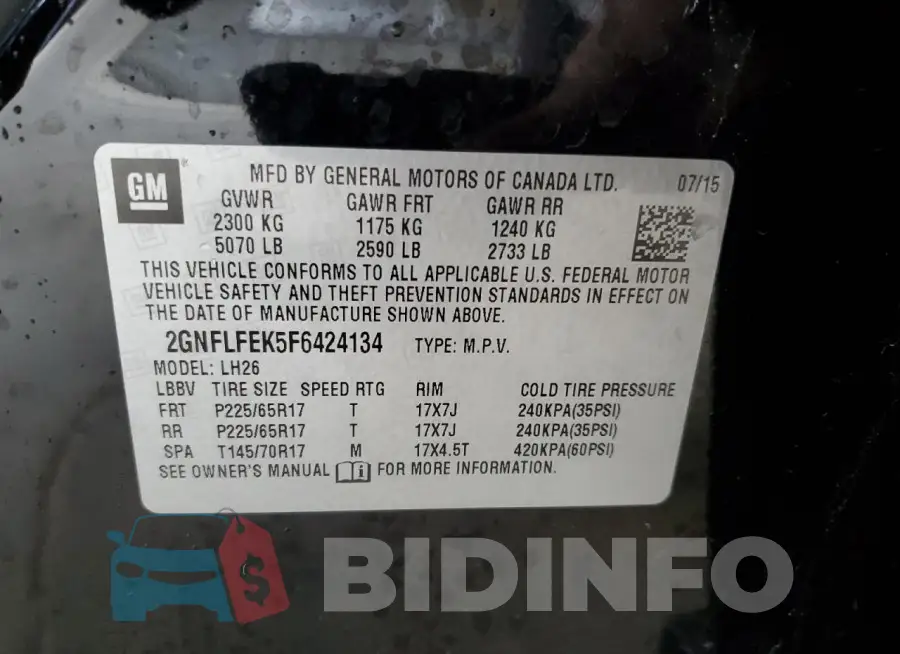 2GNFLFEK5F6424134 Photo# 12