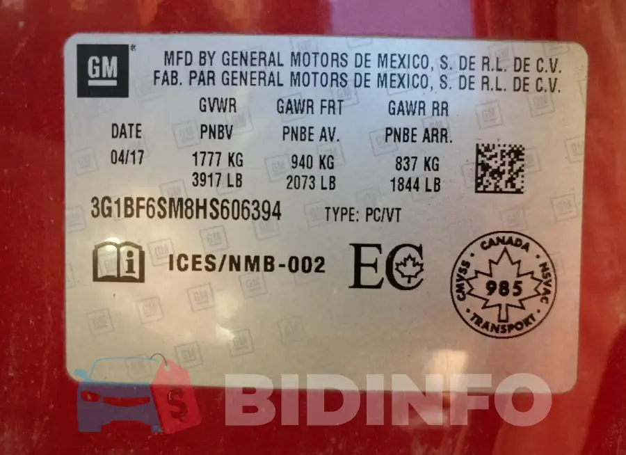 3G1BF6SM8HS606394 Photo# 12