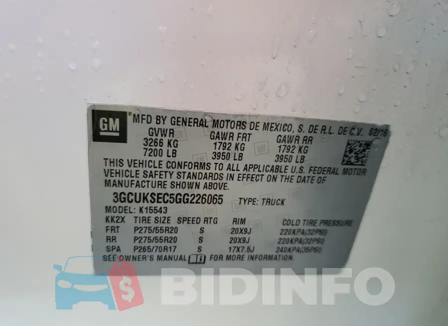 3GCUKSEC5GG226065 Photo# 13