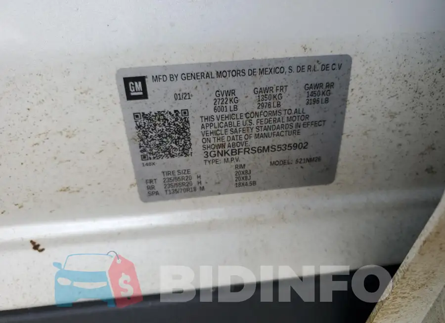 3GNKBFRS6MS535902 Photo# 14