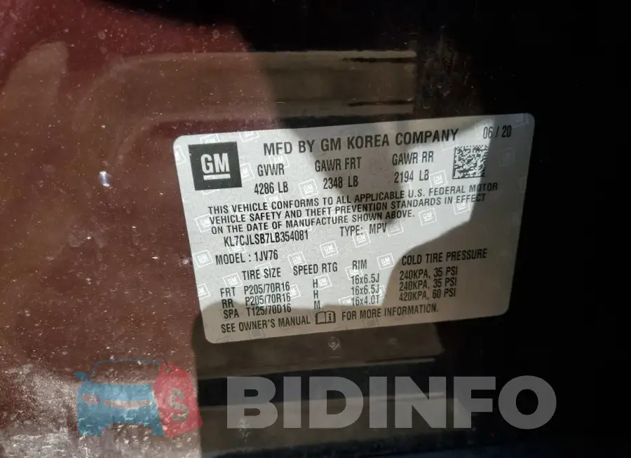 KL7CJLSB7LB354081 Photo# 14