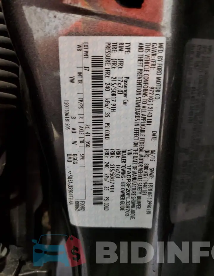 1FADP3F20FL339703 Photo# 13