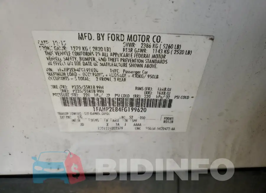 1FAHP2E84FG199620 Photo# 12
