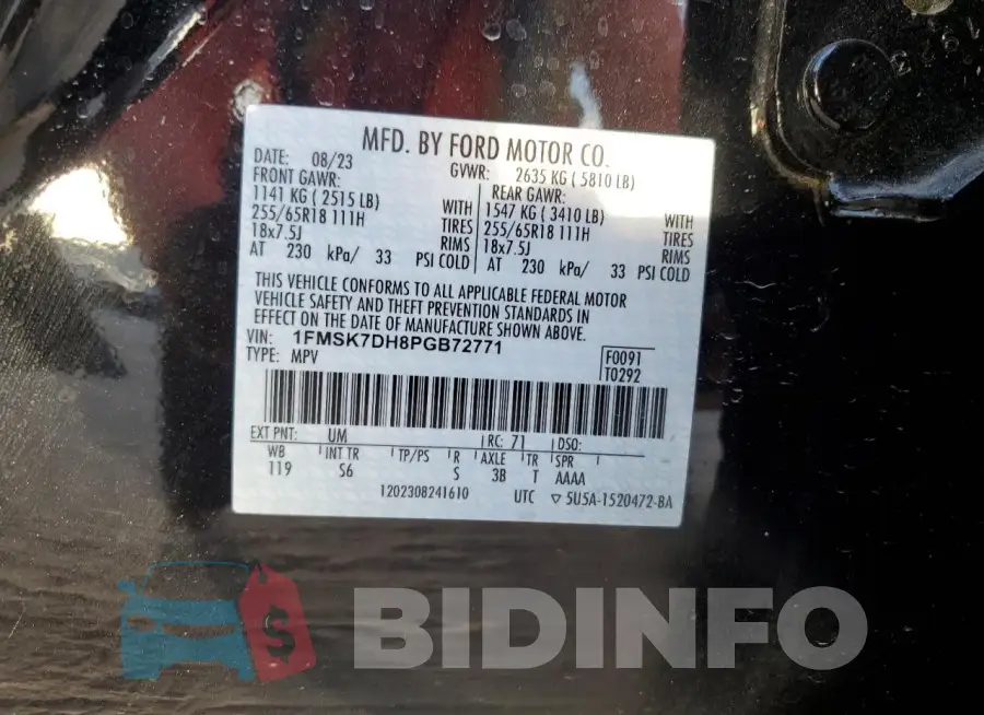 1FMSK7DH8PGB72771 Photo# 14