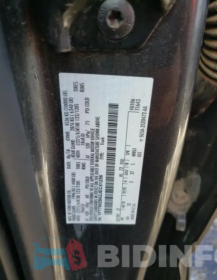 1FT7W2B62JEC61256 Photo# 12