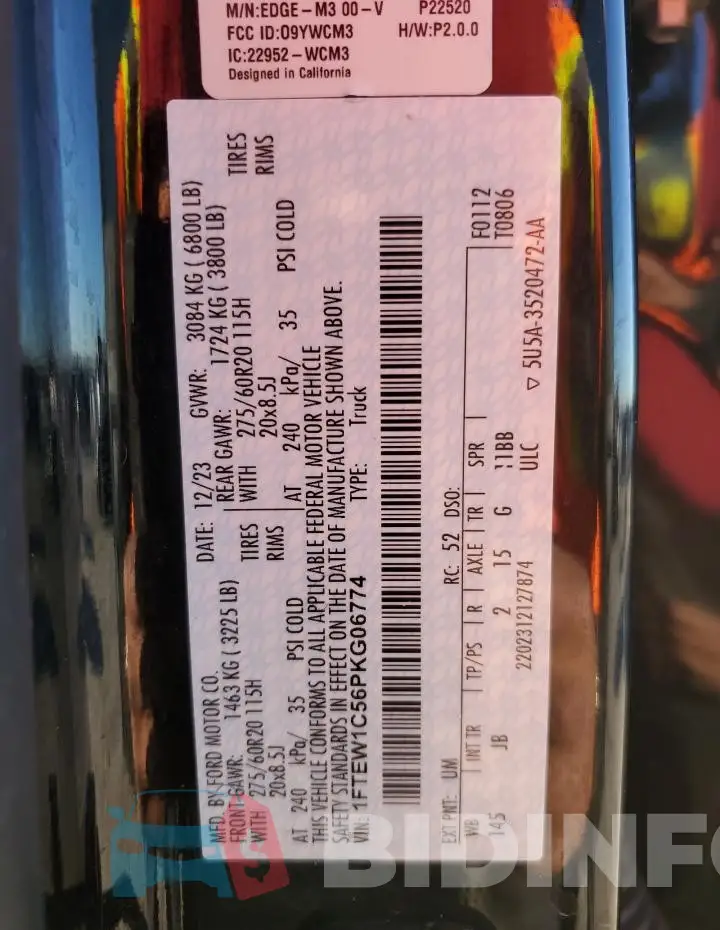 1FTEW1C56PKG06774 Photo# 12
