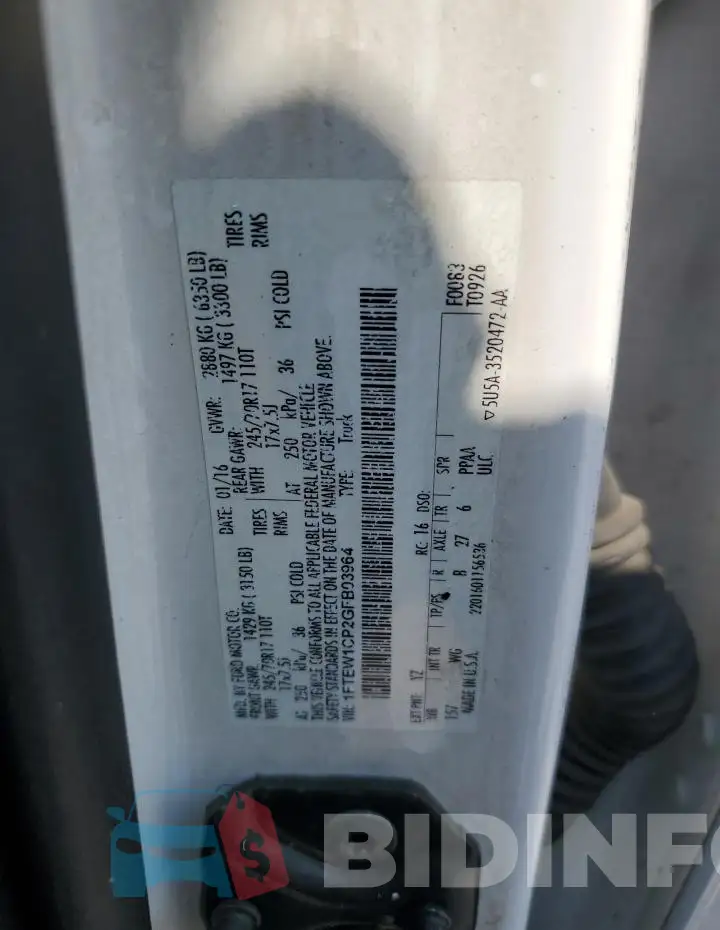 1FTEW1CP2GFB03964 Photo# 12