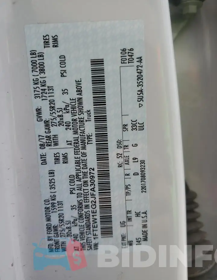 1FTEW1EG2JFA30972 Photo# 13