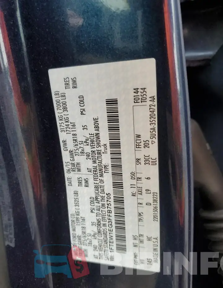 1FTEW1EG3FFB75705 Photo# 12
