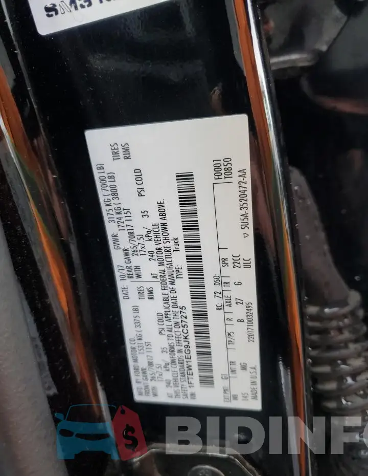 1FTEW1EG9JKC57275 Photo# 12