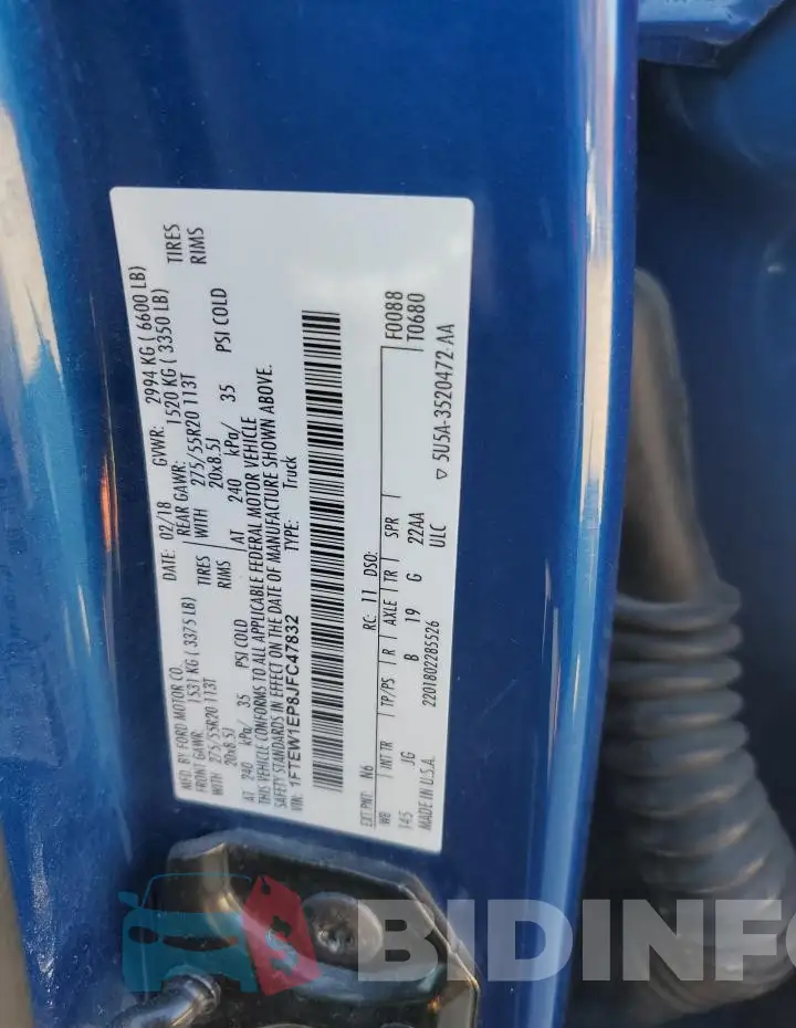 1FTEW1EP8JFC47832 Photo# 13