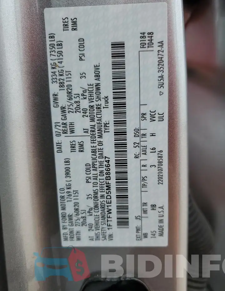 1FTFW1ED5MFB86647 Photo# 12