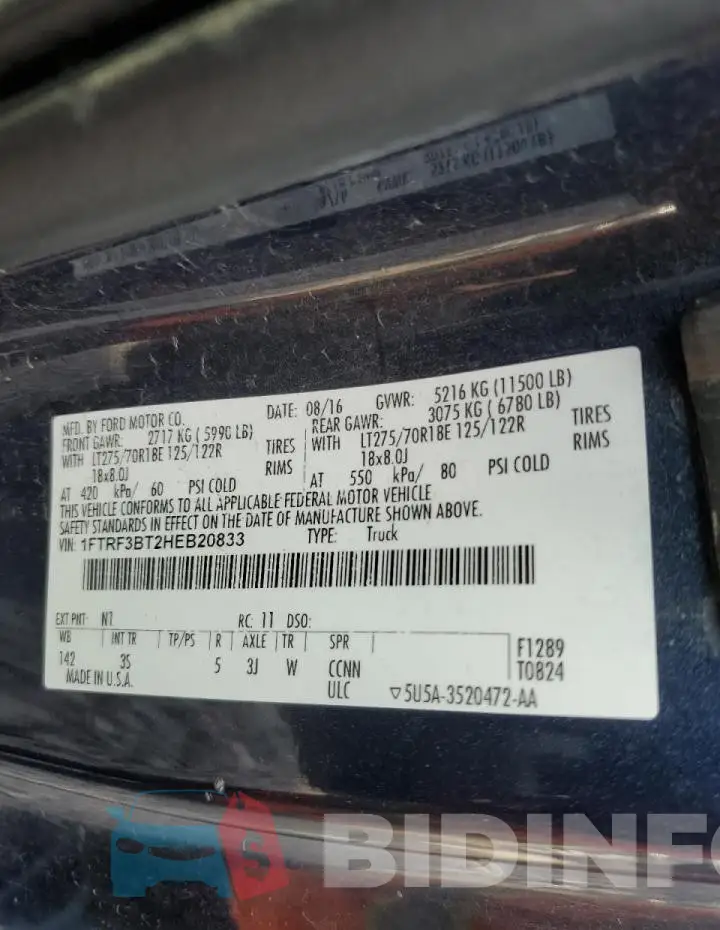 1FTRF3BT2HEB20833 Photo# 13