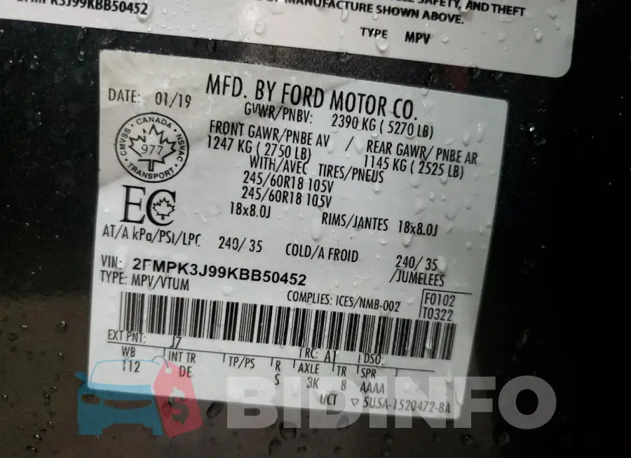 2FMPK3J99KBB50452 Photo# 13
