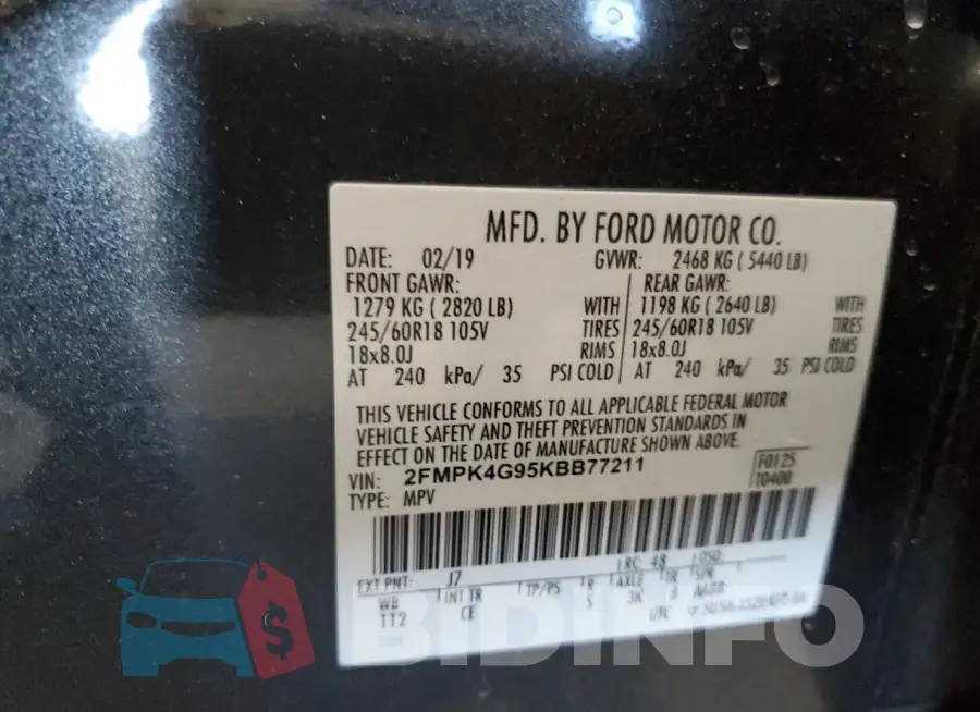 2FMPK4G95KBB77211 Photo# 14