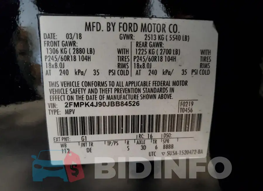 2FMPK4J90JBB84526 Photo# 14