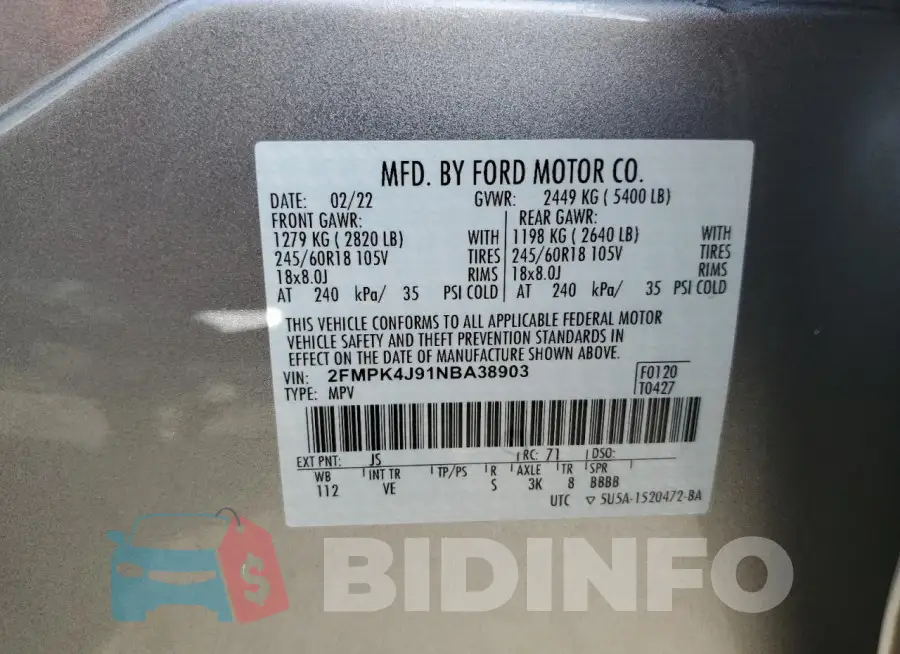 2FMPK4J91NBA38903 Photo# 13