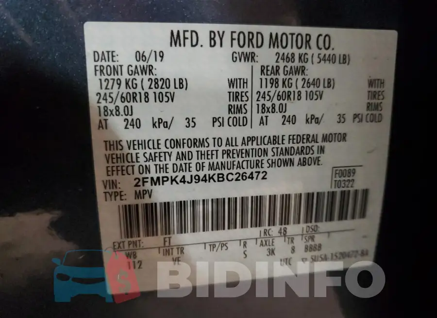 2FMPK4J94KBC26472 Photo# 14