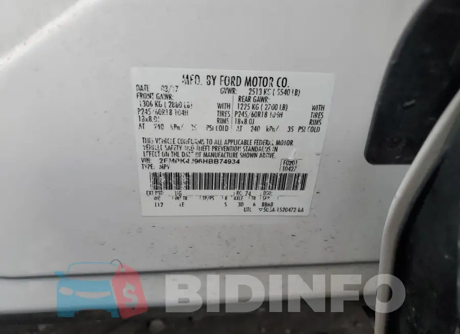 2FMPK4J96HBB74934 Photo# 13