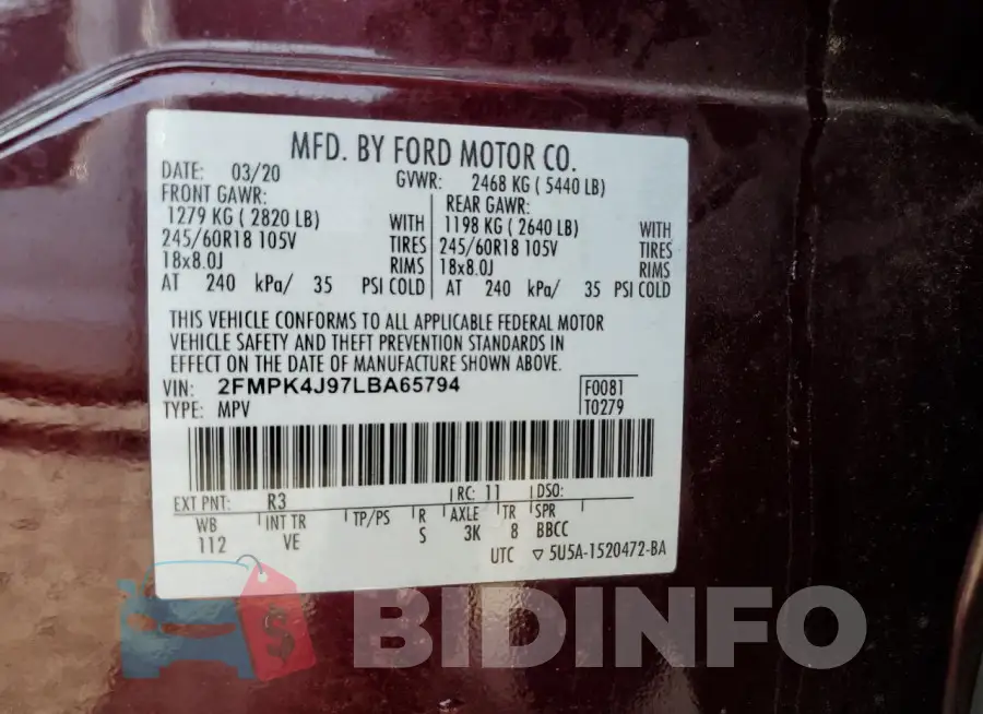 2FMPK4J97LBA65794 Photo# 13