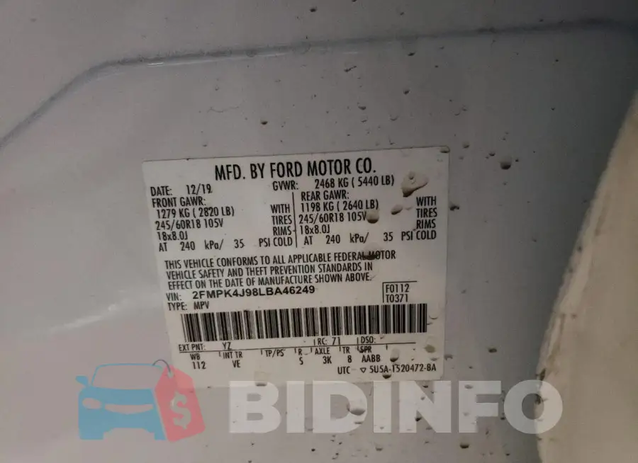 2FMPK4J98LBA46249 Photo# 13