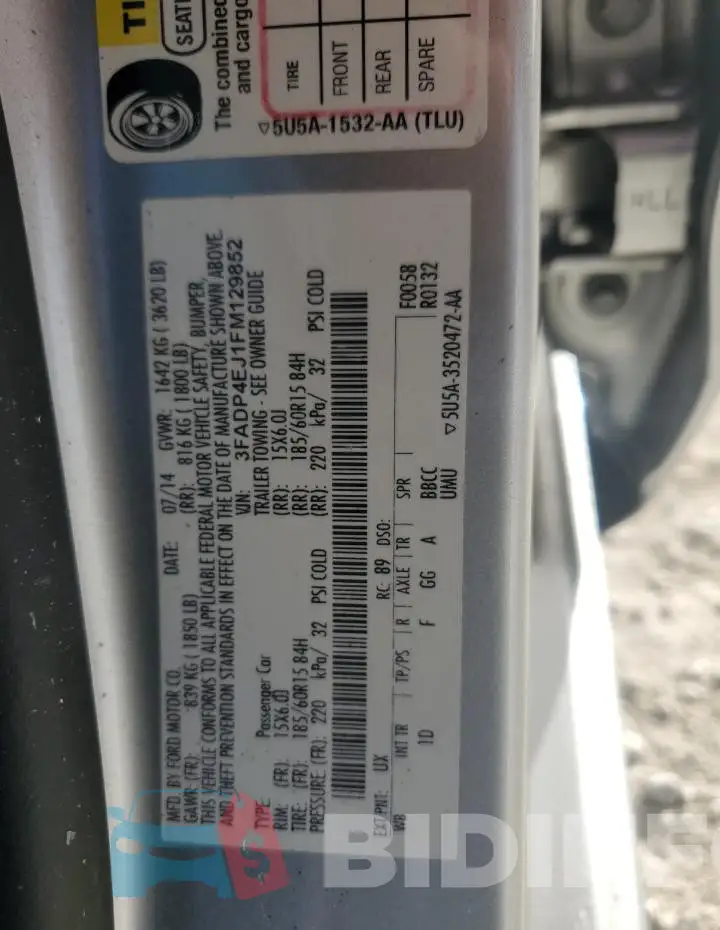 3FADP4EJ1FM129852 Photo# 12