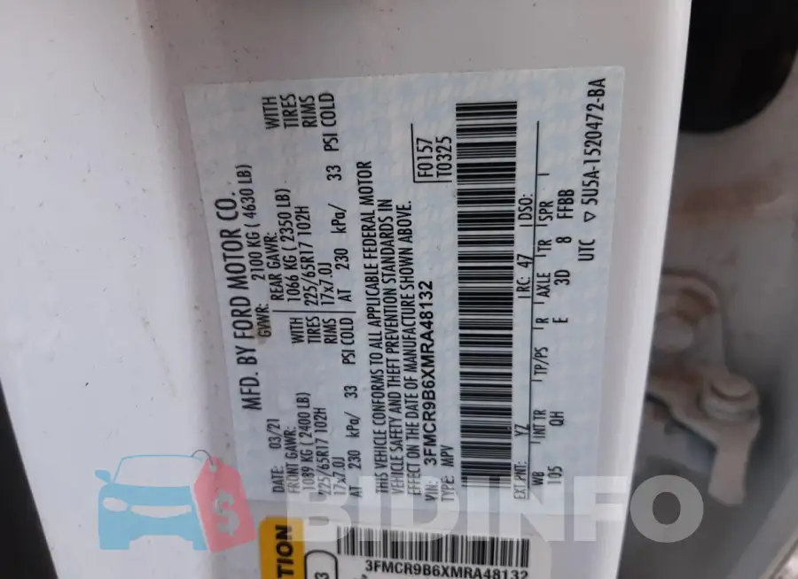 3FMCR9B6XMRA48132 Photo# 13