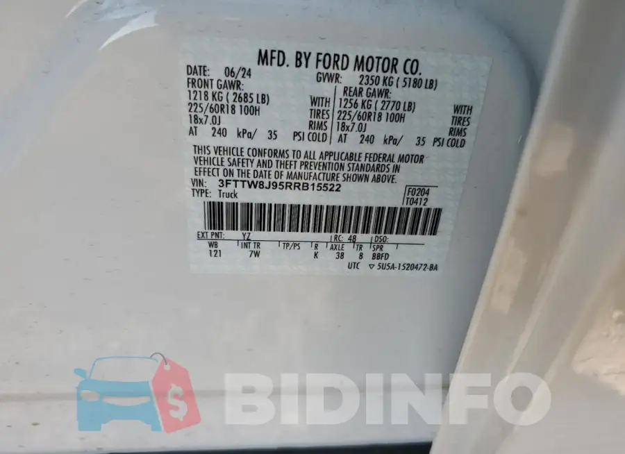3FTTW8J95RRB15522 Photo# 12