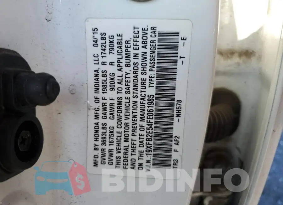 19XFB2E54FE061985 Photo# 12