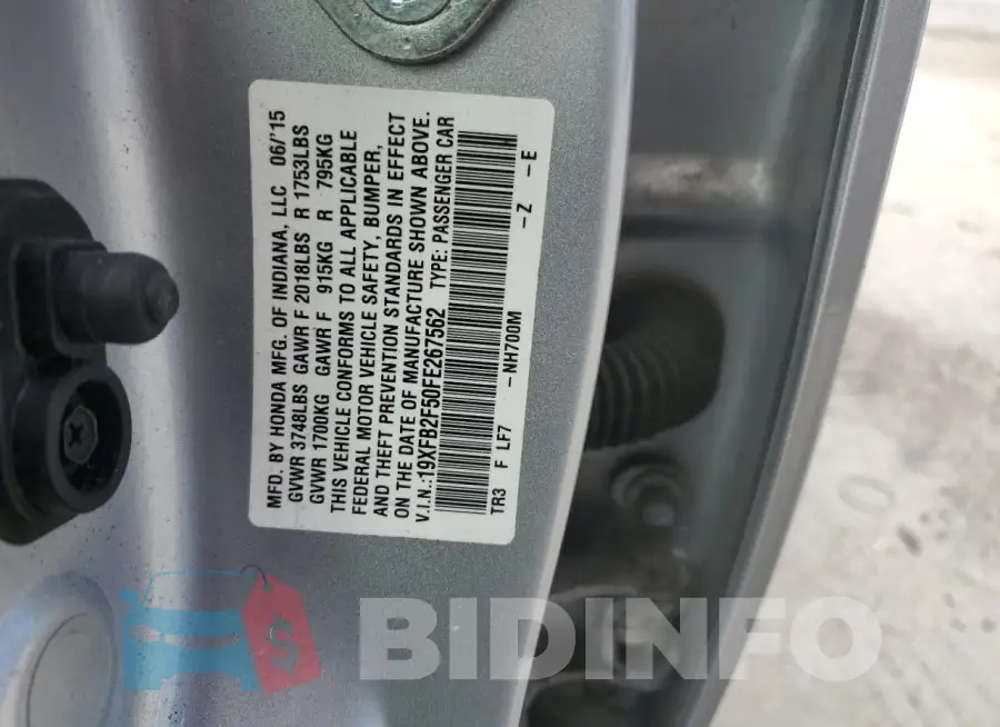 19XFB2F50FE267562 Photo# 12