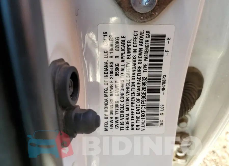 19XFC1F99GE209932 Photo# 13
