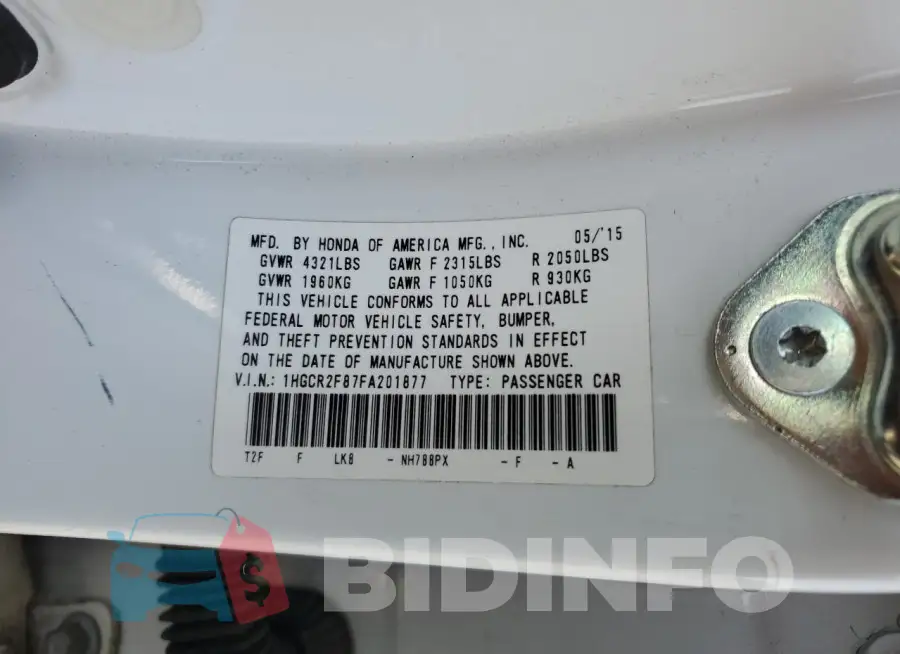 1HGCR2F87FA201877 Photo# 12