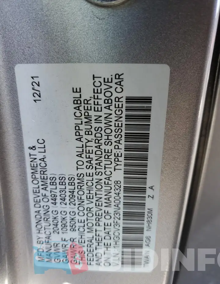 1HGCV3F23NA004328 Photo# 12