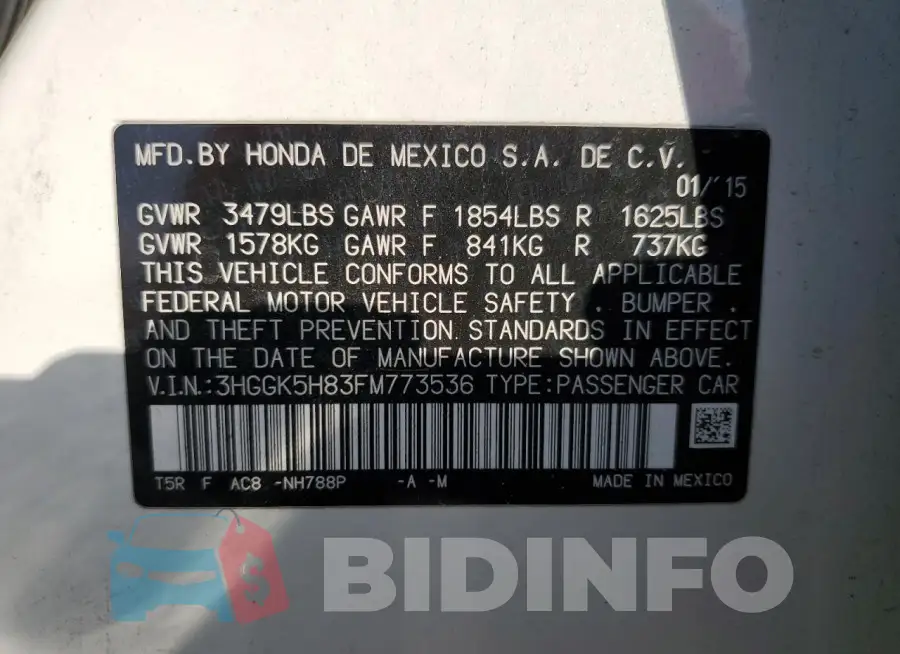 3HGGK5H83FM773536 Photo# 12