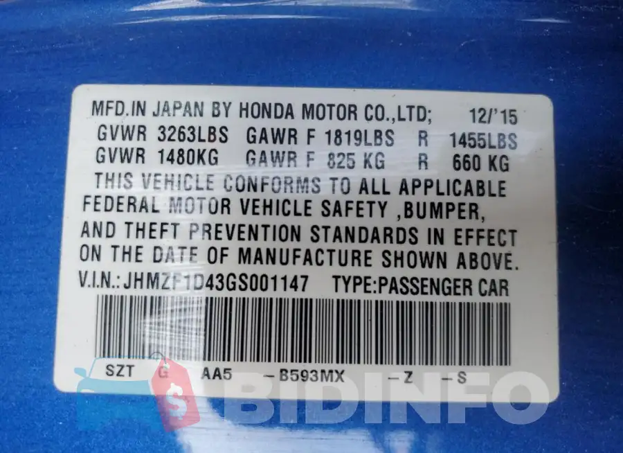 JHMZF1D43GS001147 Photo# 12