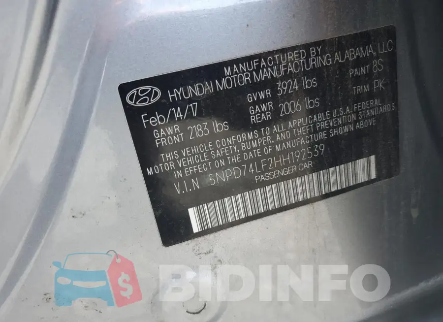 5NPD74LF2HH192539 Photo# 12