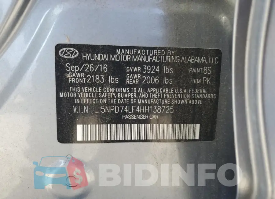 5NPD74LF4HH138725 Photo# 12