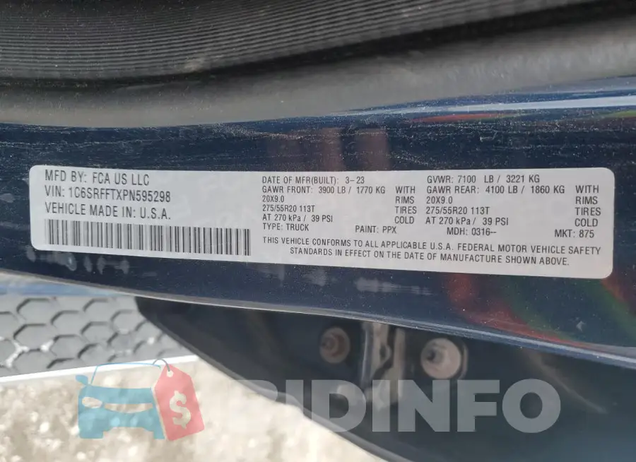 1C6SRFFTXPN595298 Photo# 12