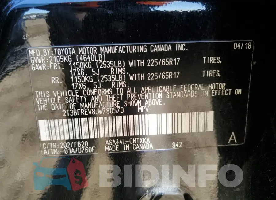 2T3BFREV8JW780570 Photo# 13