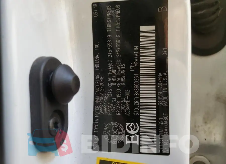 5TDJZRFH8KS600261 Photo# 14
