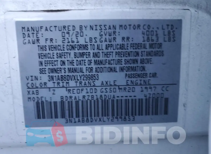 3N1AB8DVXLY299853 Photo# 12