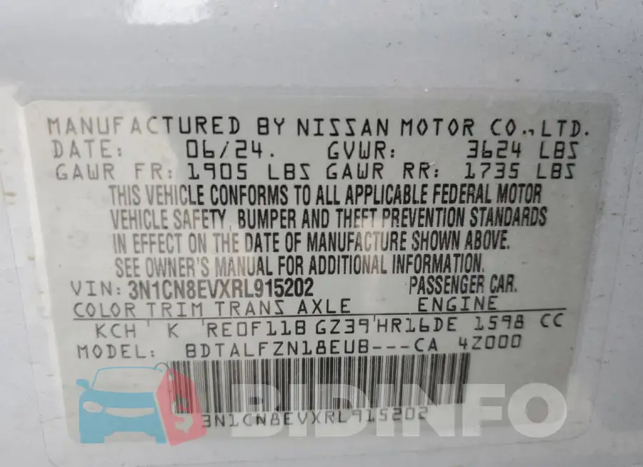 3N1CN8EVXRL915202 Photo# 12