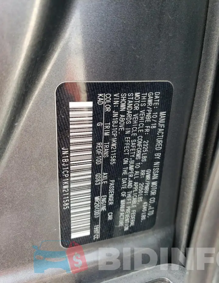 JN1BJ1CP1KW211585 Photo# 13