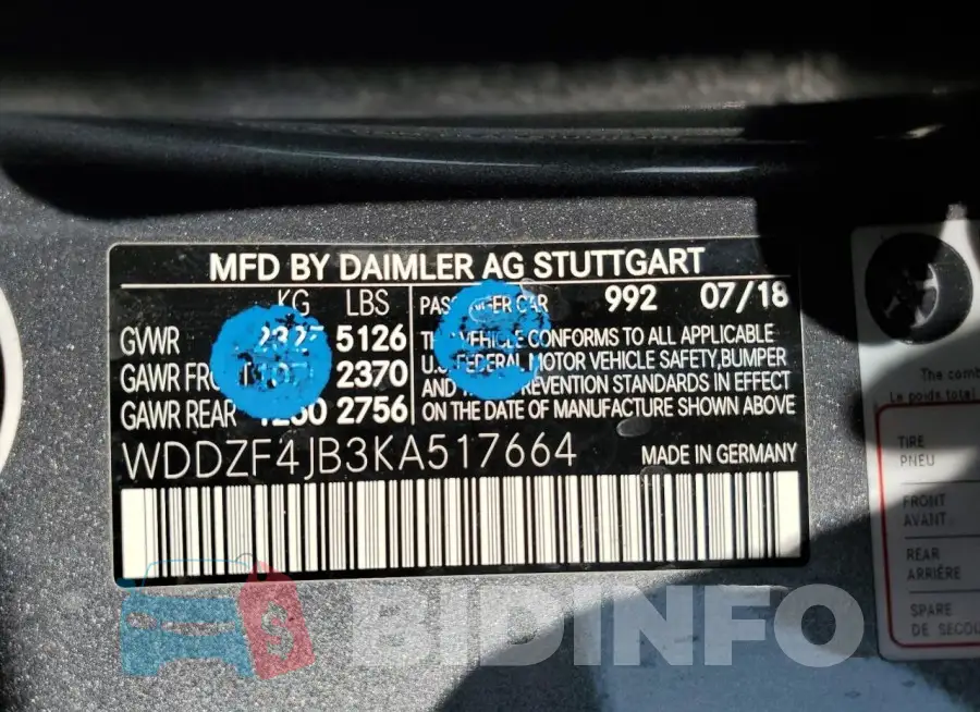 WDDZF4JB3KA517664 Photo# 12