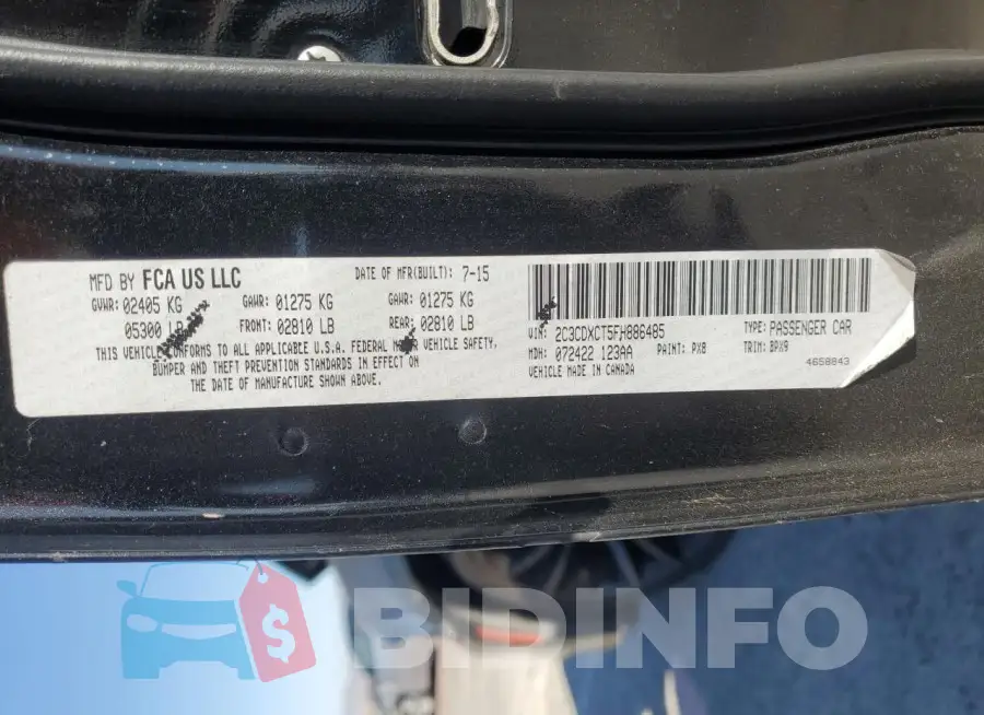 2C3CDXCT5FH886485 Photo# 12