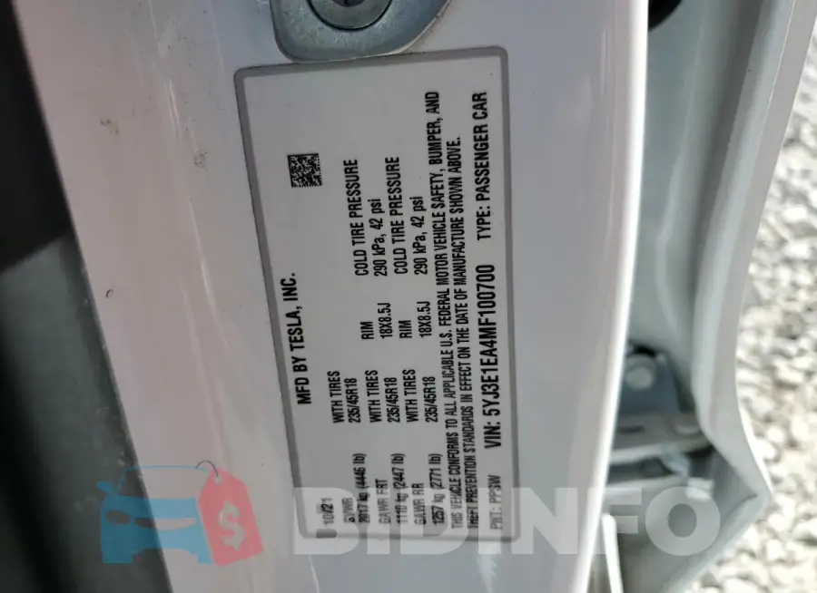5YJ3E1EA4MF100700 Photo# 12