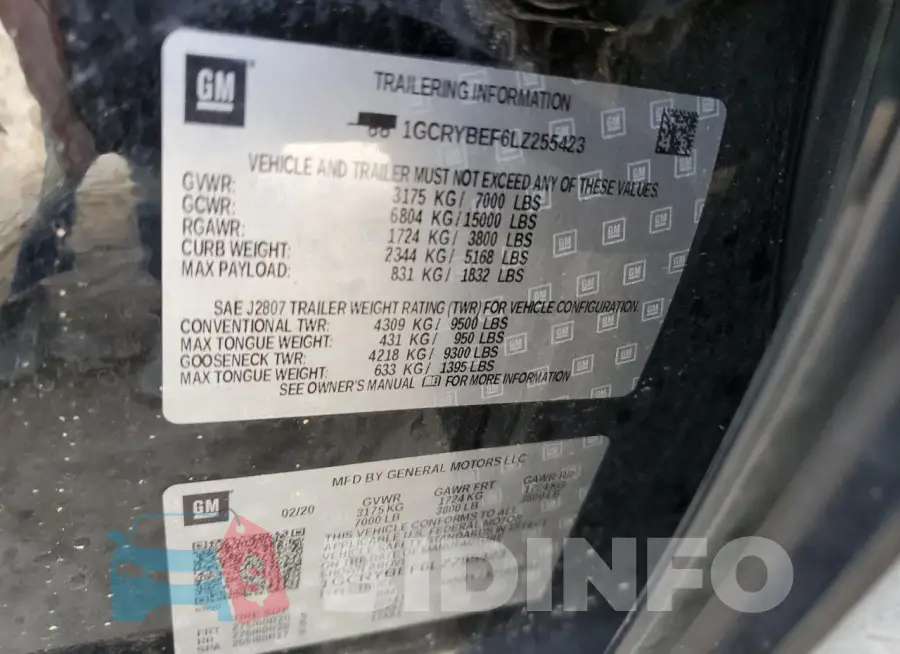 1GCRYBEF6LZ255423 Photo# 12