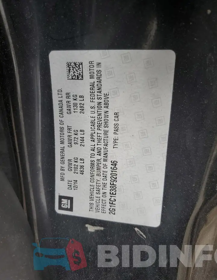 2G1FC1E38F9201646 Photo# 12