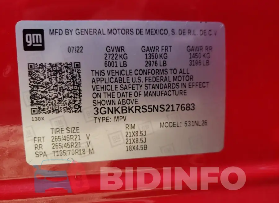 3GNKBKRS5NS217683 Photo# 12